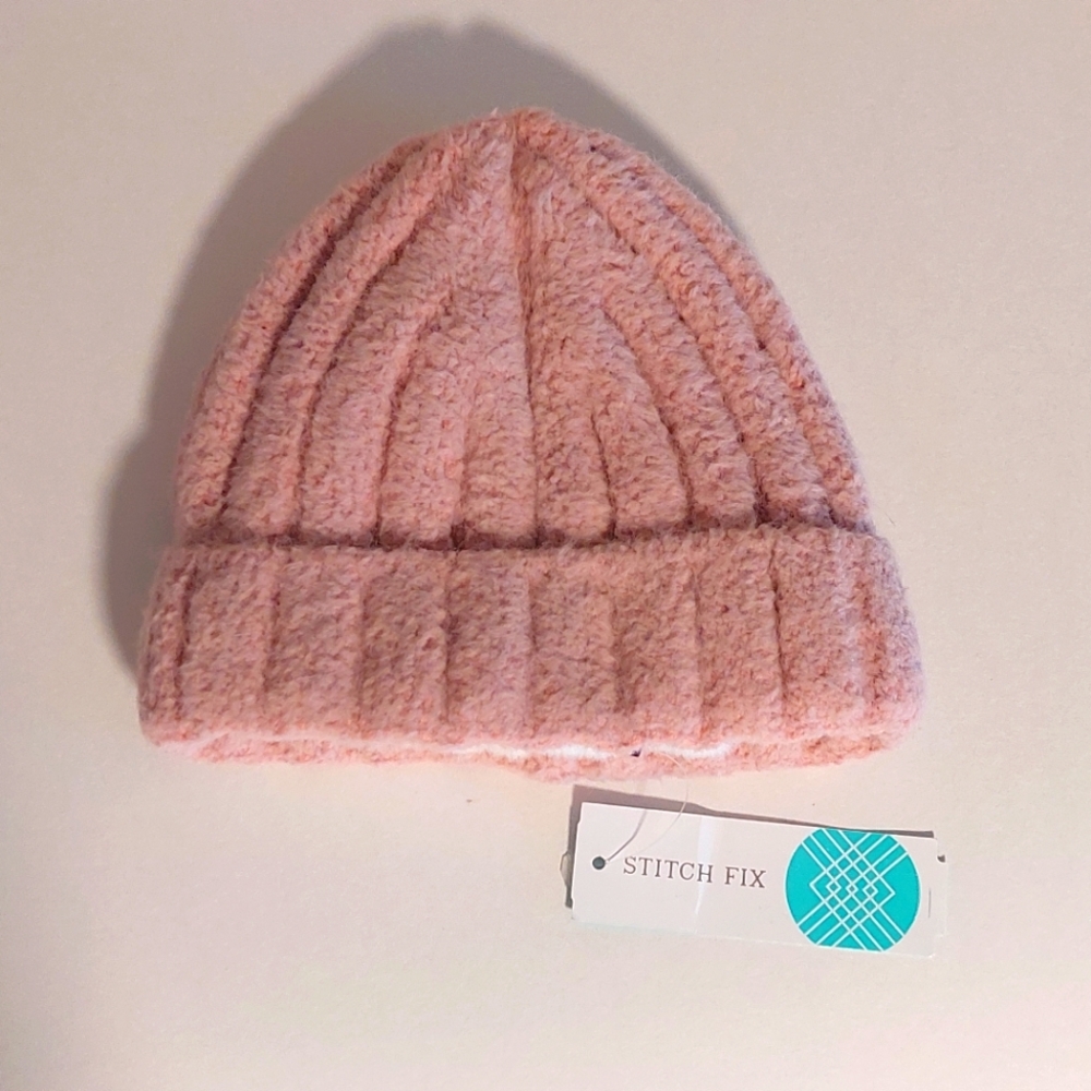 Pink Ribbed Fleece Lined Stitchfix Beanie